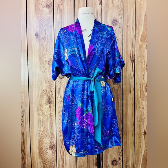 Frederick's of Hollywood Other - LAST CHANCE 🌈 VTG 1990s Frederick's of Hollywood Blue Floral + Paisley Robe